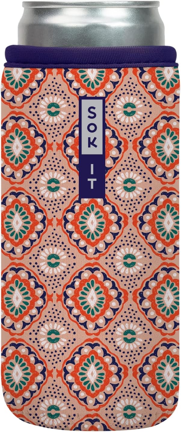 Sok It CanSok Sleeve for Beer & Soda Insulated Neoprene Cover (Folklore, 12oz Slim Can Sleeve)