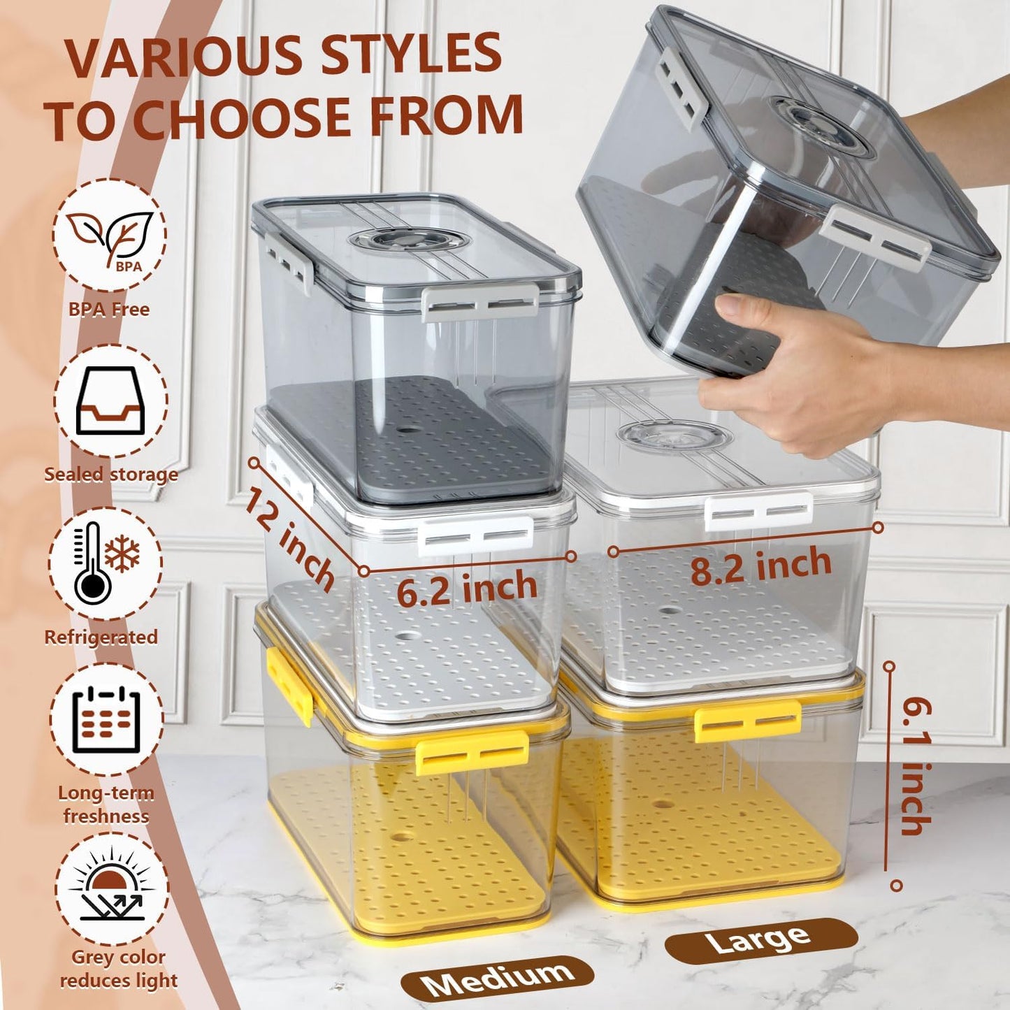 Airtight Clear Bread Box - SHTALHST Plastic Storage for Kitchen Countertop, Fresh Homemade Bread Keeper