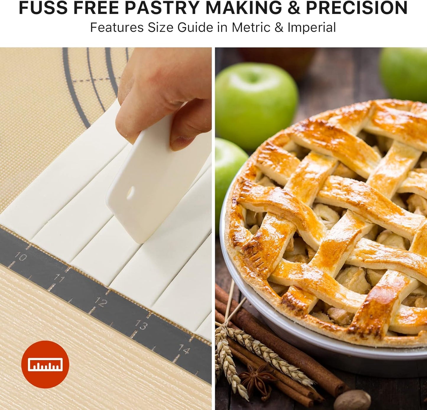 Silicone Pastry Mat, 36" x 24" Extra Large Non Stick Baking Mat with Measurement Non-slip Silicone Dough Rolling Mat for Making Cookies, Oven Liner, Fondant/Pie Crust Mat