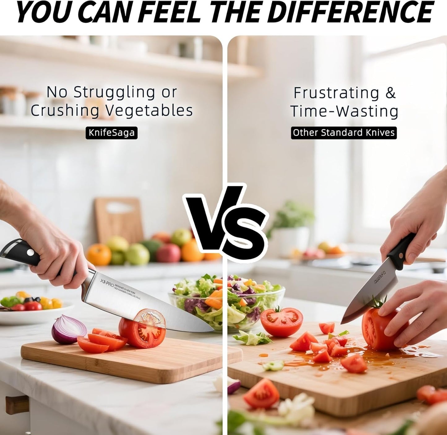 Knife Set with Block Premium, Japanese 15 Piece Ultra Sharp High Carbon Stainless Steel Kitchen Knives set with Sharpener, Professional Knife Block Set with Ergonomic Handle for Home Chefs