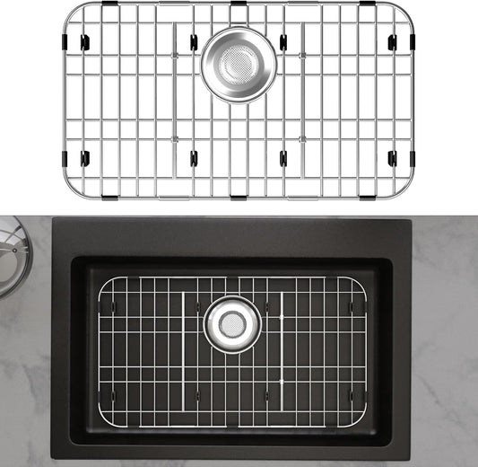 Sink Protectors for Kitchen Sink, Sink Grate Grid for Bottom of Sink, Metal Sink Rack, Bottom Basin Rack, Stainless Steel, 23" x 13"
