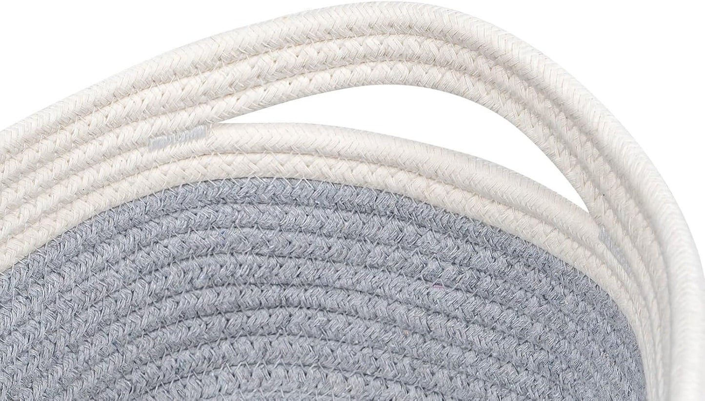 CubesLand Cube Shelf Storage Baskets for Organizing, Woven Shelf, Closet Bins Shelves Toy Basket Box Nursery Baby 2 Packs Organization Off White/Light Gray