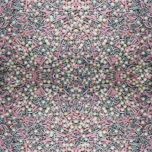 Confect Fusion Pink & Silver Sprinkles Mix - Pearl Sugar Cake Decorations, Dessert Toppings, Edible Confetti | Vegan, Gluten-Free, Nut-Free, Soy-Free, Dairy-Free, Palm Oil-Free- 4.2 Oz