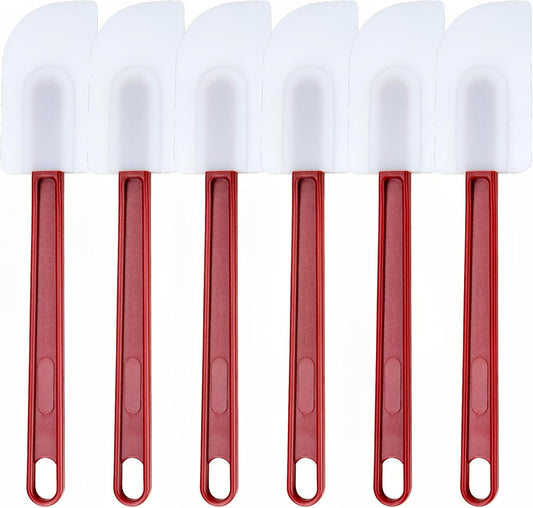 6 Pcs Commerical Silicone Spatula Set, 9.5-Inch Jam Scrapers High Heat Resistant, Commercial Grade, Nonstick & BPA-Free