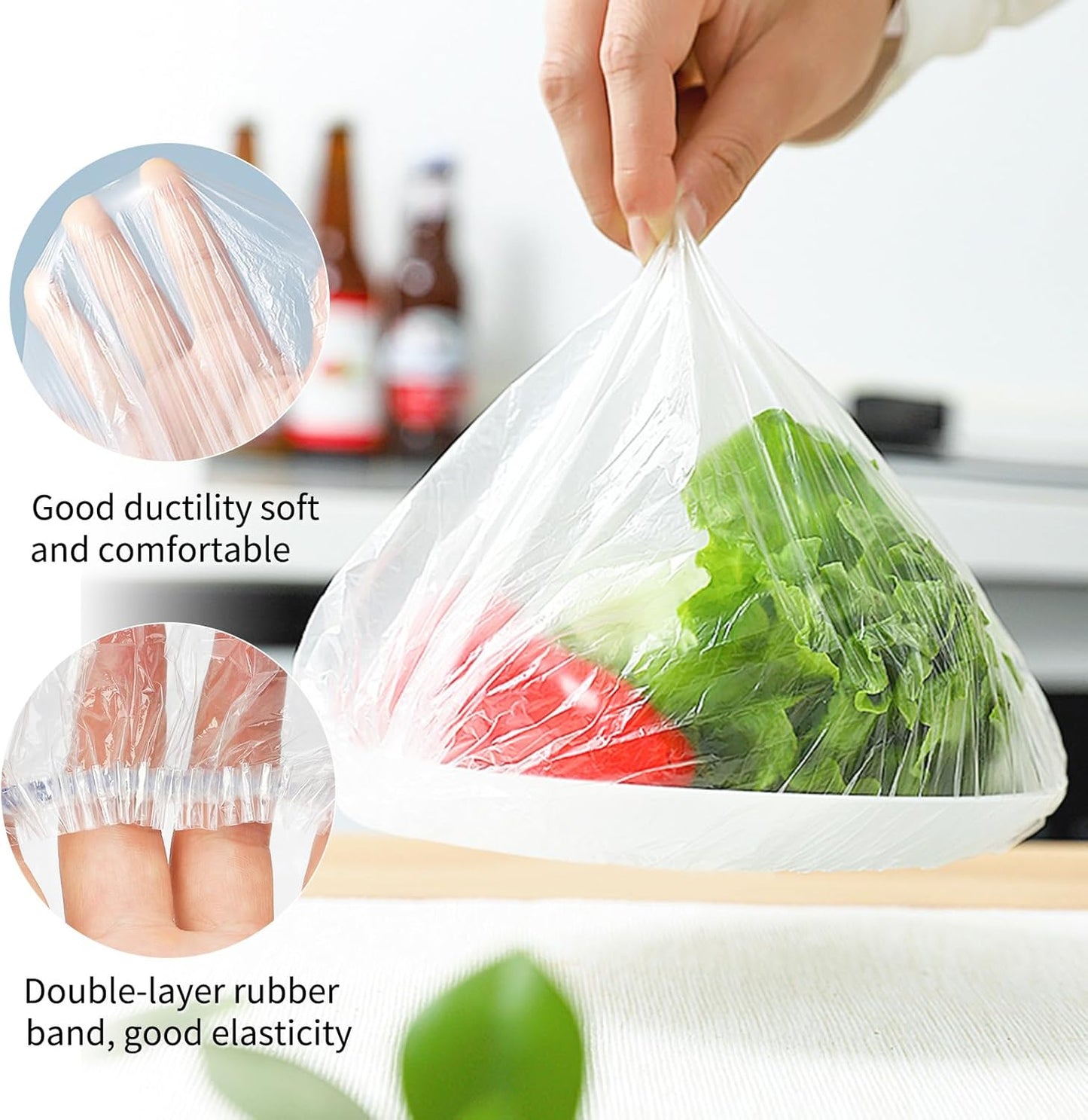 Homelove Plastic Bowl Covers Dish Cover Food Cover, 100pcs Reusable Elastic Stretch Fresh Keeping Covers, Kitchen Dining Cookware Canning Lids Food Bags, Universal Kitchen Plastic Wrap [Colorful]