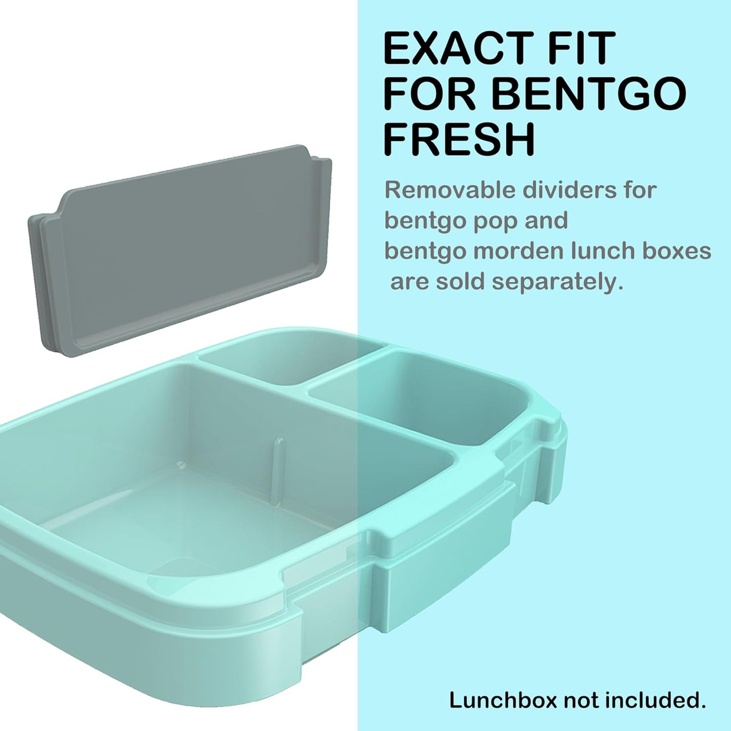 3Pcs Replacement Insert Divider for Bento Box Insert Divider Compatible with Bentgo Fresh & Modern & Pop Models Divider Lunch Box & Adult Lunch Box Made from Food-safe Grade Materials (Fresh)