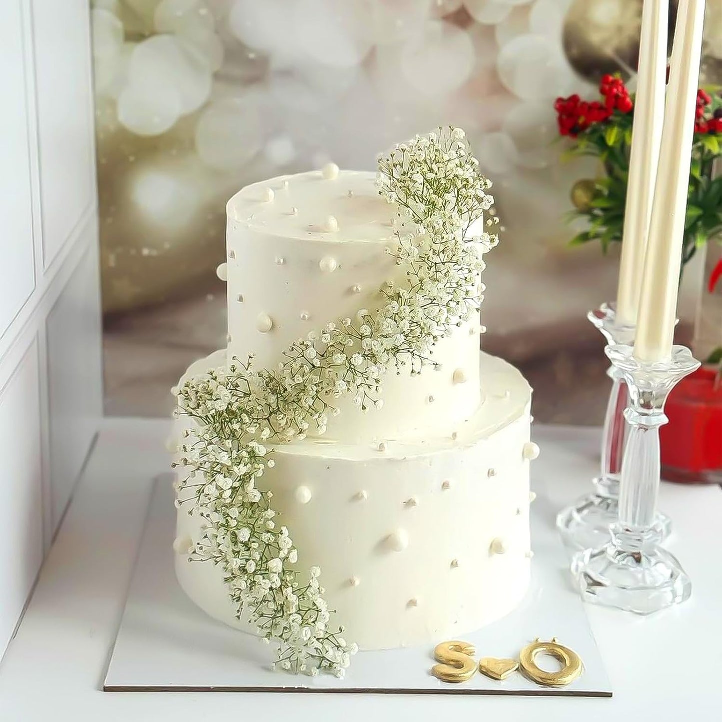 Edible Pearl Sugar Sprinkles White Candy Pearls Baking Decorations 7mm 130g/4.58 Oz White Sprinkles Sugar Pearl for Cake Decorating Edible Ball Sprinkle Ice Cream Toppings Wedding Chirstmas Supplies