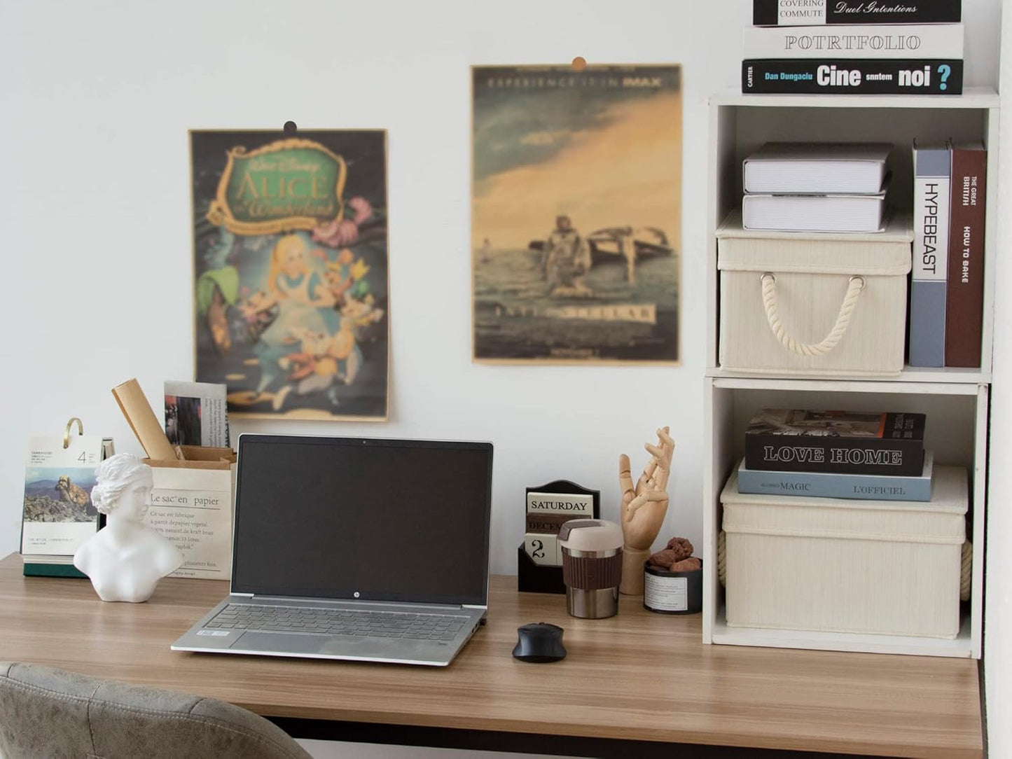 StorageWorks Storage Bins with Lids, Decorative Storage Boxes with Lid and Soft Rope Handles, Foldable Storage Baskets for Closet, Shelves, Stackable, Mixing of Beige, White & Ivory, Medium, 3-Pack