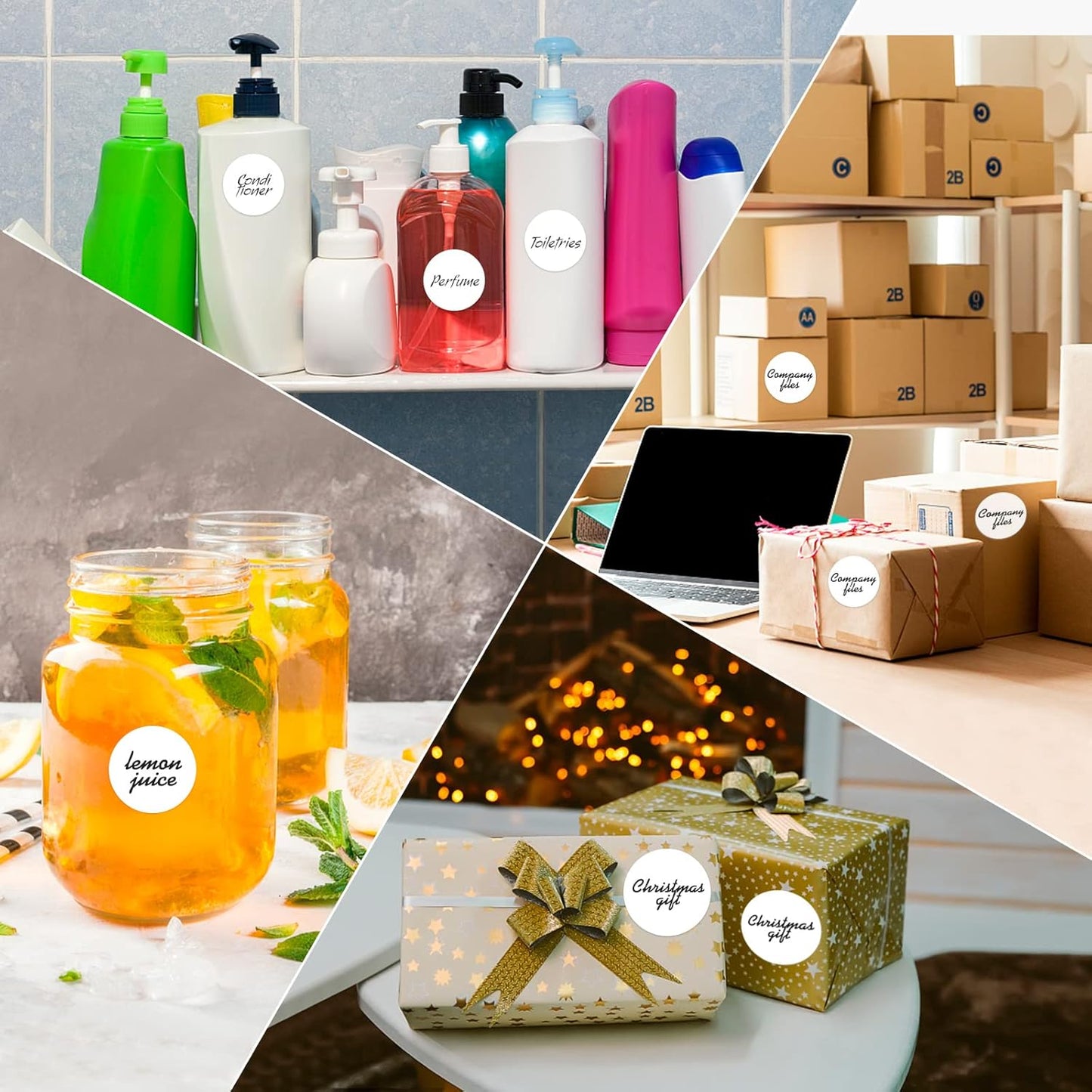 2 Inch Circle Thermal Sticker Labels, 2" Self-Adhesive Round Direct Thermal Stickers for Business-750 Labels/1 Roll (White)