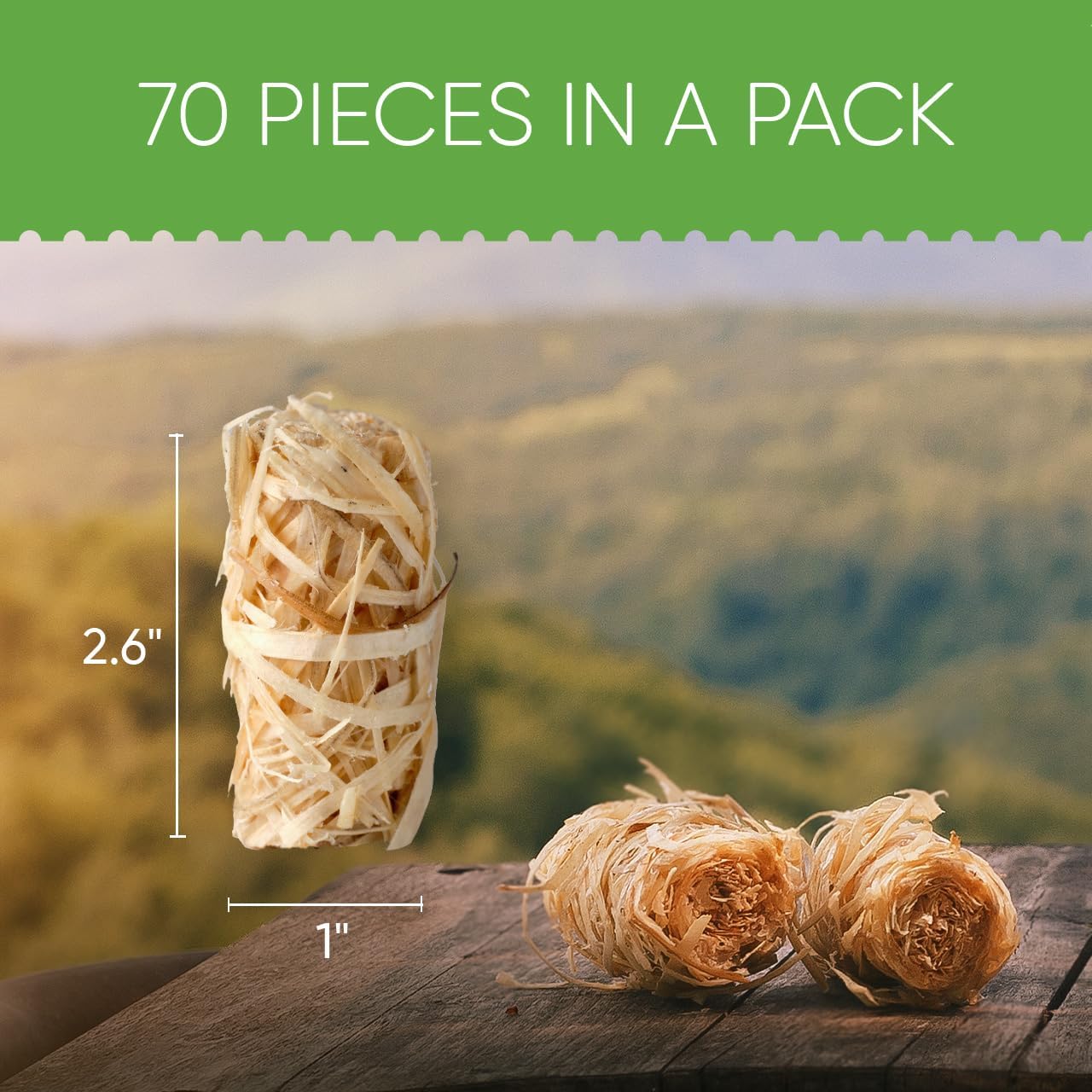 Inflame Fire Starters 70 pcs Fire Starters for Campfires, Grill, BBQ, Fireplace, Woodstove - Charcoal Starter - Waterproof, Weather-Resistant - Natural Wood Fireplace Starters