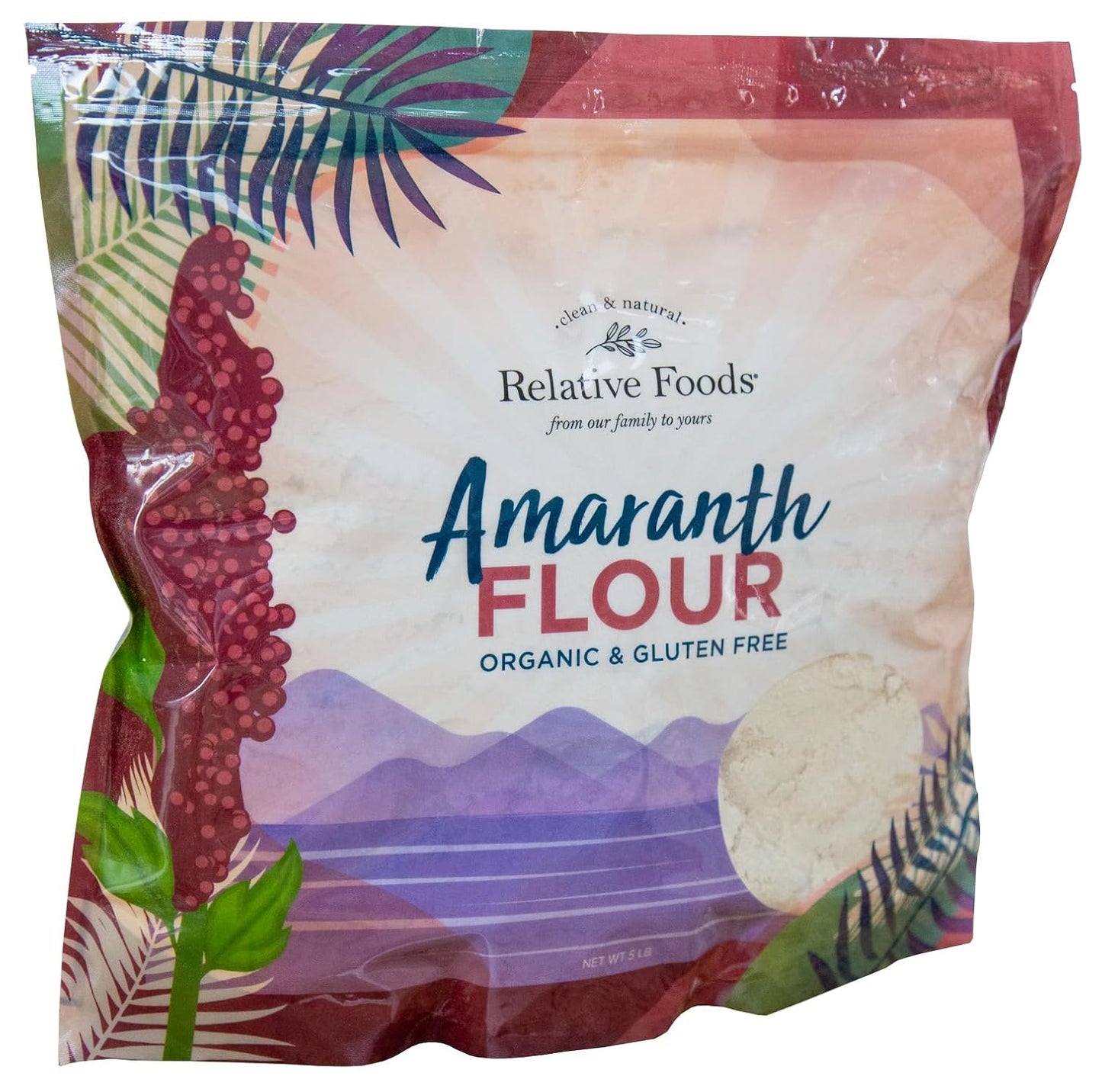 Relative Foods Organic Amaranth Flour – Gluten-Free, High Protein Organic Millet Flour – Amaranth Powder Ideal for Baking, Thickening, Flatbreads & More – 5lb Bag