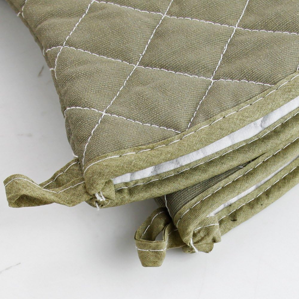 Extra Long 24 Inch Heat Resistant Oven Gloves New Cotton Oven Mitts Kitchen Gloves High Temperature Cooking Tool BBQ Gloves (24" Green, 24 Inch)