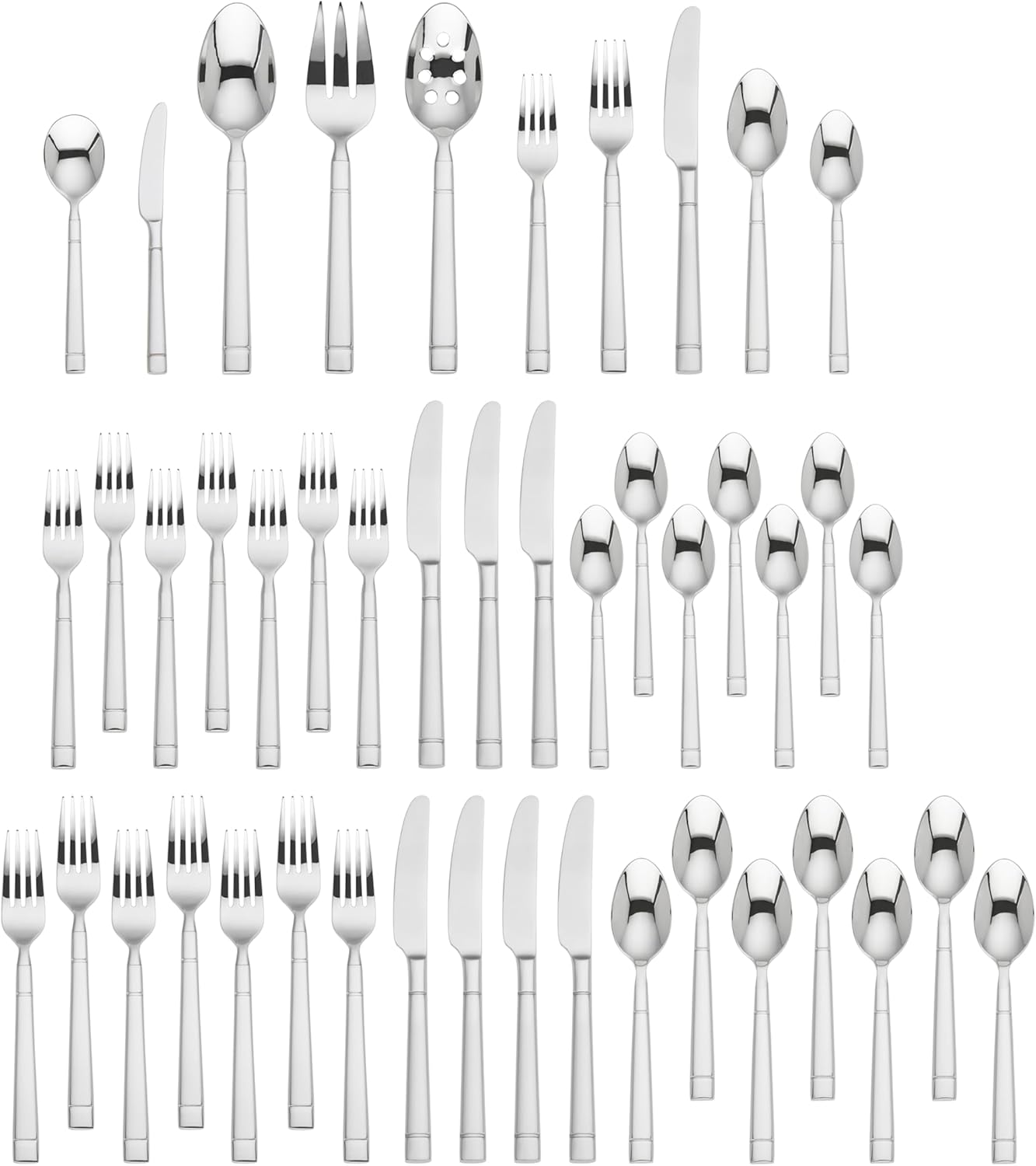 Kate Spade New York Fair Harbor Flatware Set, 18/10 Stainless Steel, 45-Piece