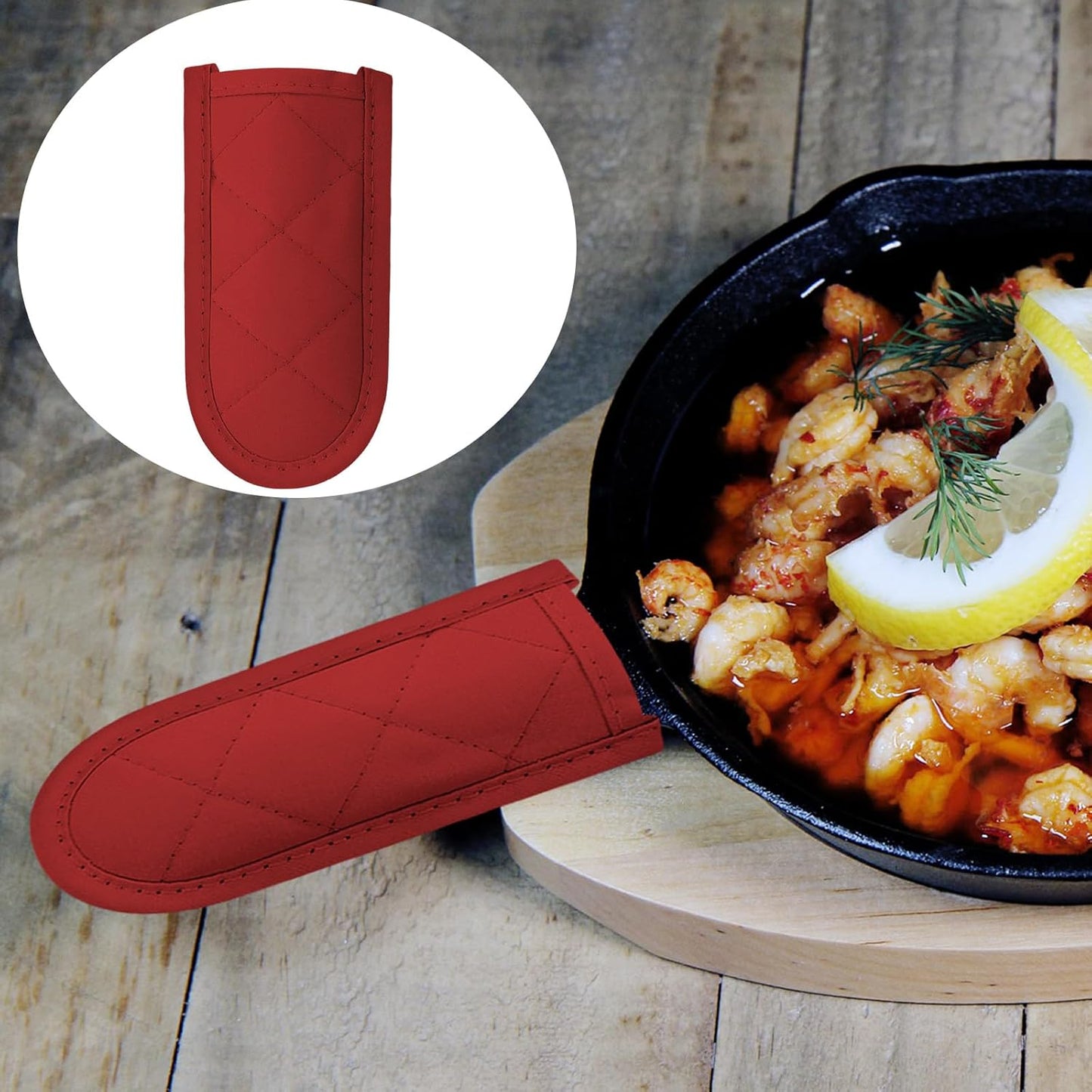 Patelai 4 Pieces Pan Handle Covers Heat Resistant, Hot Handle Holders Non Slip Pan Sleeves Cast Iron Skillet Holder Covers for Home Kitchen Cooking Tools (Elegant Styles)