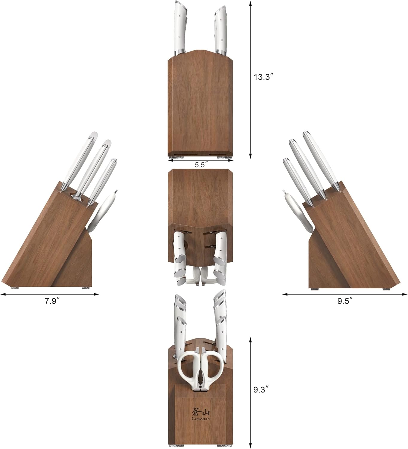 Cangshan HELENA Series German Steel Forged Knife Block Set (8-Piece, White)