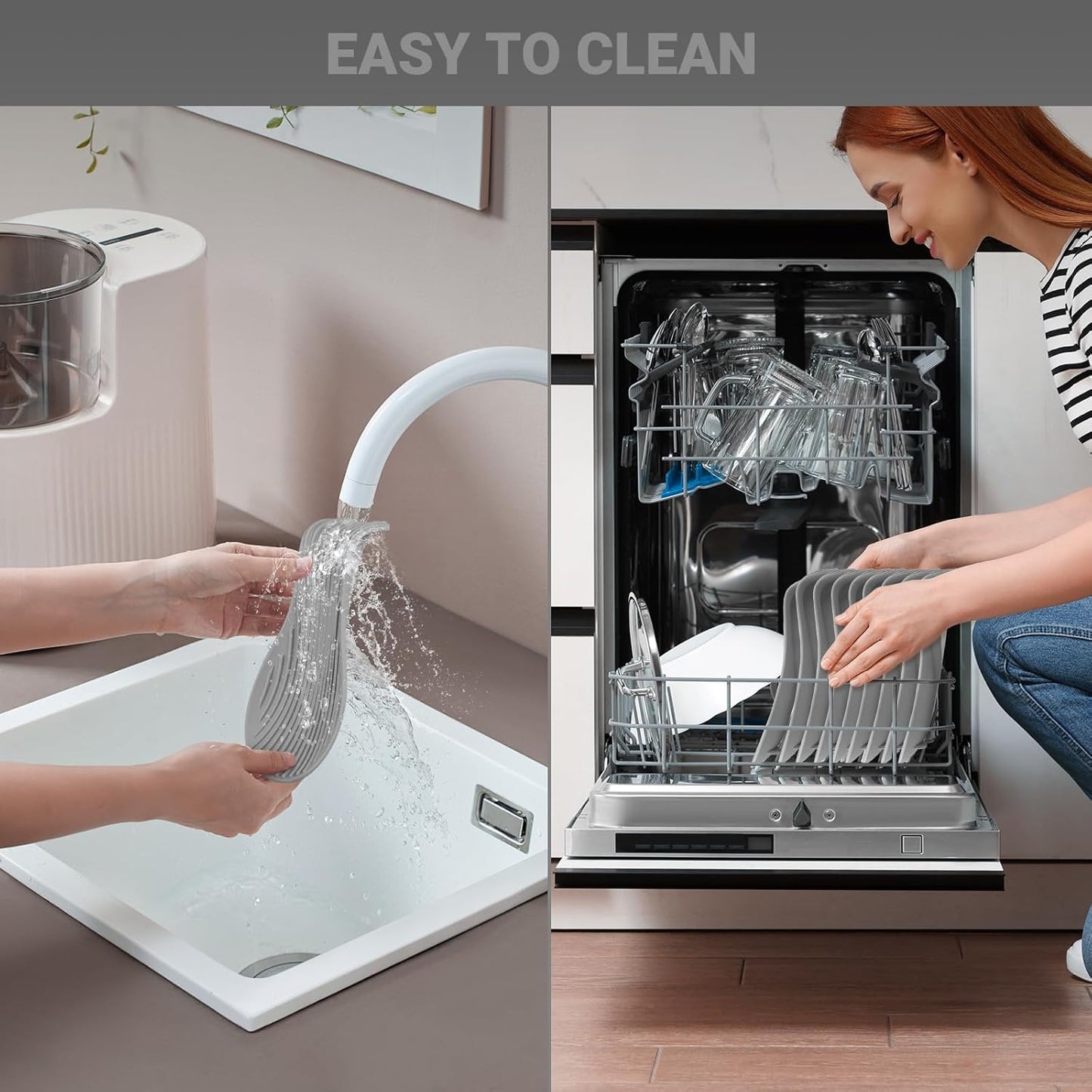 Heat Resistant Silicone Spoon Rest, Non-Slip Spoon Holder for Kitchen Counter, Silicone Spoon Rest for Stove Top for Spoons, Spatulas, Ladles, Tongs (Dark Gray)