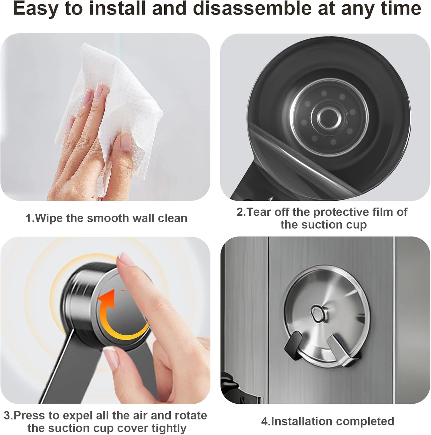 2Pcs Adjustable Pot Lid Holder – No-Drill Adhesive Mount Pot Lid Organizer for Cabinet Doors, Smooth Walls, Kitchen, Pantry, RV, Dorm, Fits 6-16" Lids, Ideal for Lid Holders While Cooking