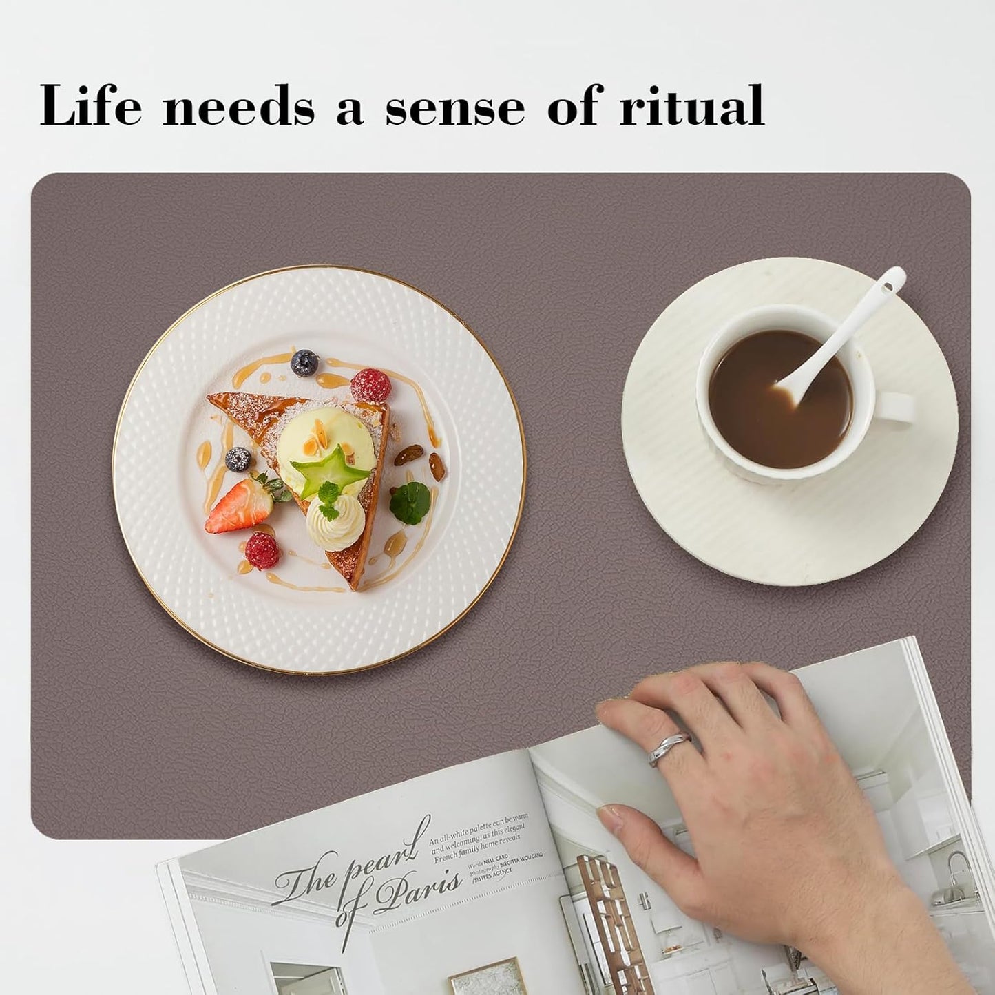 Silicone Placemats Set of 4, Heat Resistant Table Mats,Non-Slip Mats,Waterproof Placemats,Easy to Clean,Dustproof Mats,Perfect for Indoor & Outdoor Dining,12.6 x 17.7 inches by Siliconty (Dark Purple)