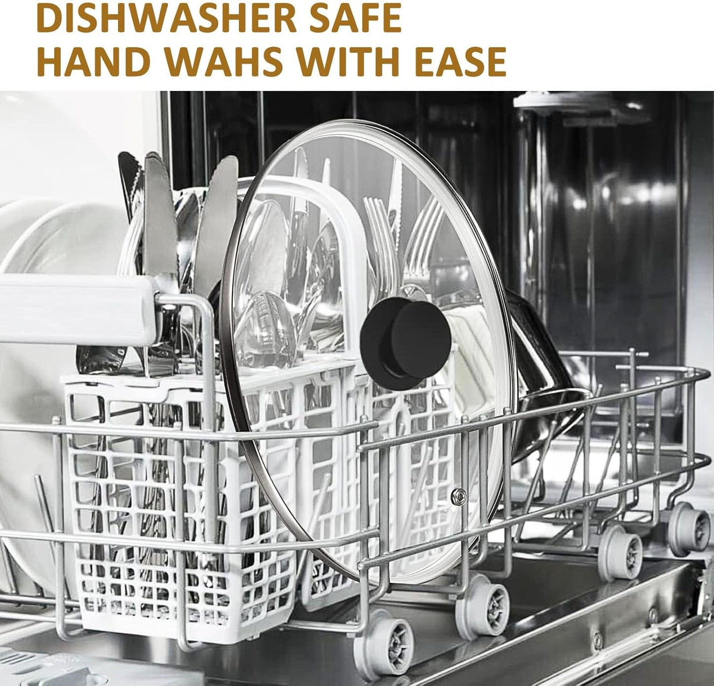 Glass Lid for Cast Iron Pan, Frying Pan, Skillet, Saute Pan, Tempered Glass Cover with Heat Resistant Handle (10.25 In, Stainless Steel Rim)