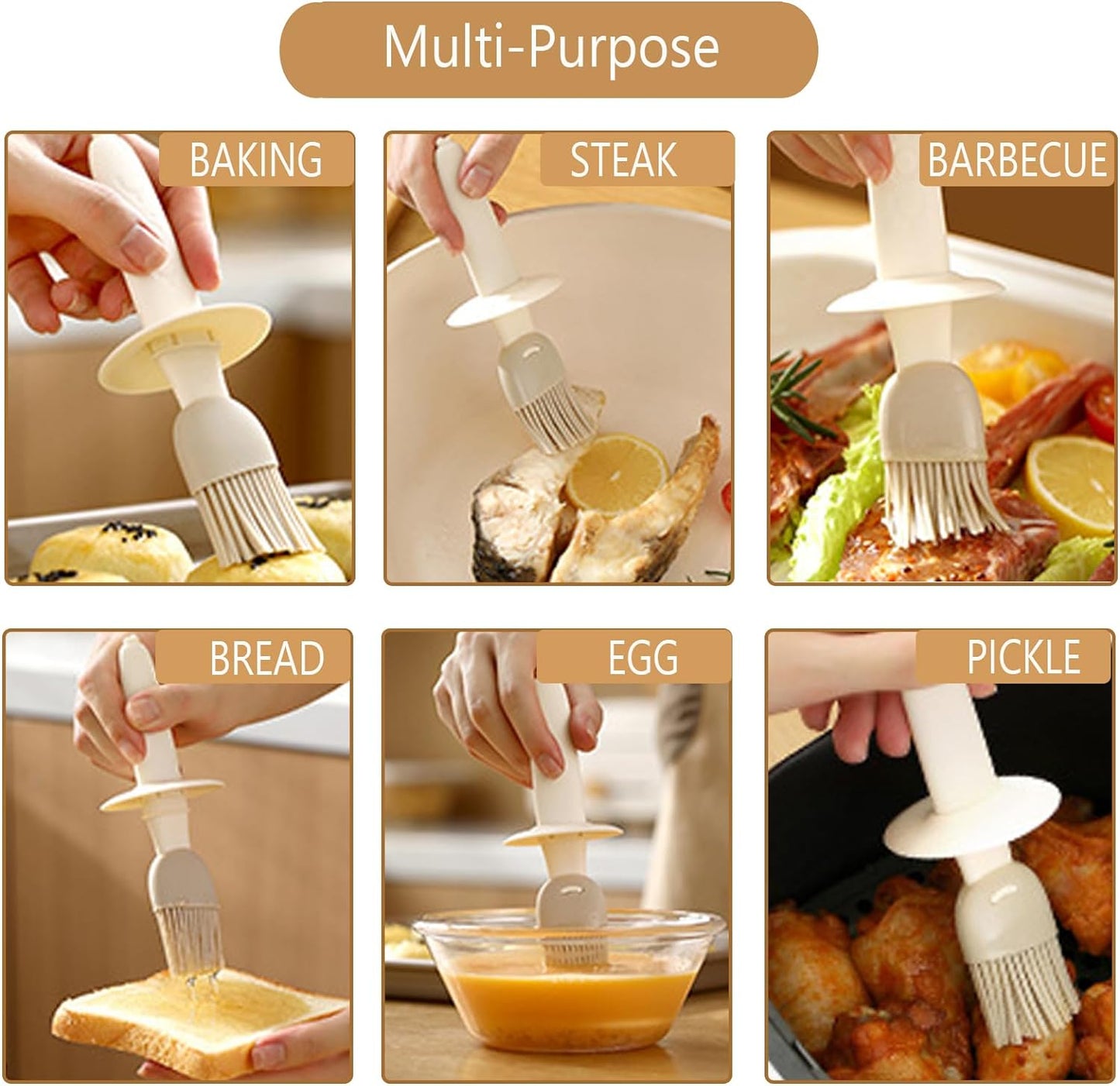 Sauce and Oil Bottle with Silicone Brush for Cooking BBQ Kitchen - 6.8oz