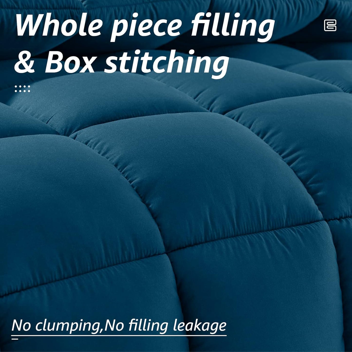 HYLEORY All Season King Size Bed Comforter - Cooling Down Alternative Quilted Duvet Insert with Corner Tabs - Winter Warm - Machine Washable - Teal