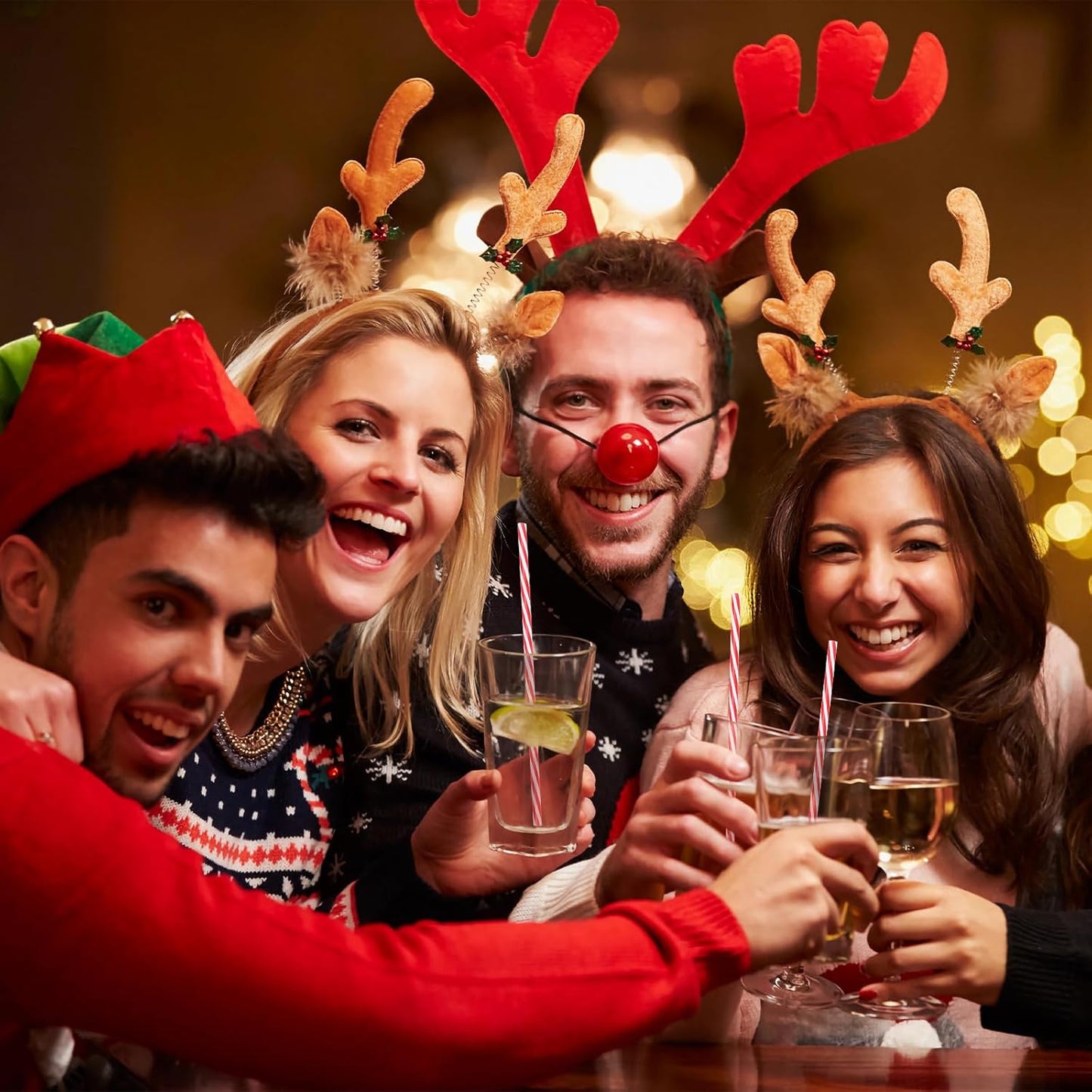 JANYUN 30 Pcs Christmas Straws Plastic, Reusable Red and White Striped Straws 9 Inch Xmas Hard Plastic Drinking Straws with Cleaning Brush for Holiday Christmas Party Favors Supplies Table Decoration