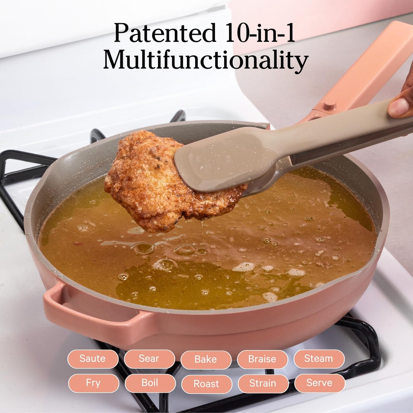 Our Place Large Always Pan 2.0-12.5” (4 Qt) Nonstick, Toxin-Free Ceramic Cookware | Patented 10-in-1 Aluminum Frying & Sauté Pan | Safe for Oven, Induction & All Cooktops up to 450°F | Spice