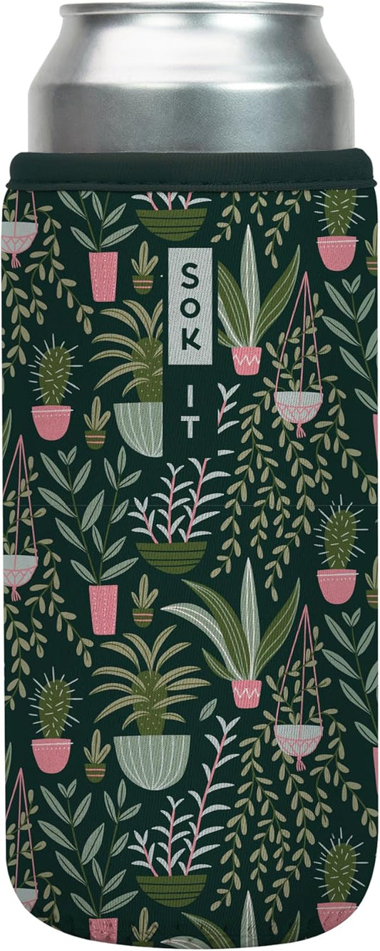 Sok It CanSok Sleeve for Beer & Soda Insulated Neoprene Cover (Green Living, 25oz Can Sleeve)