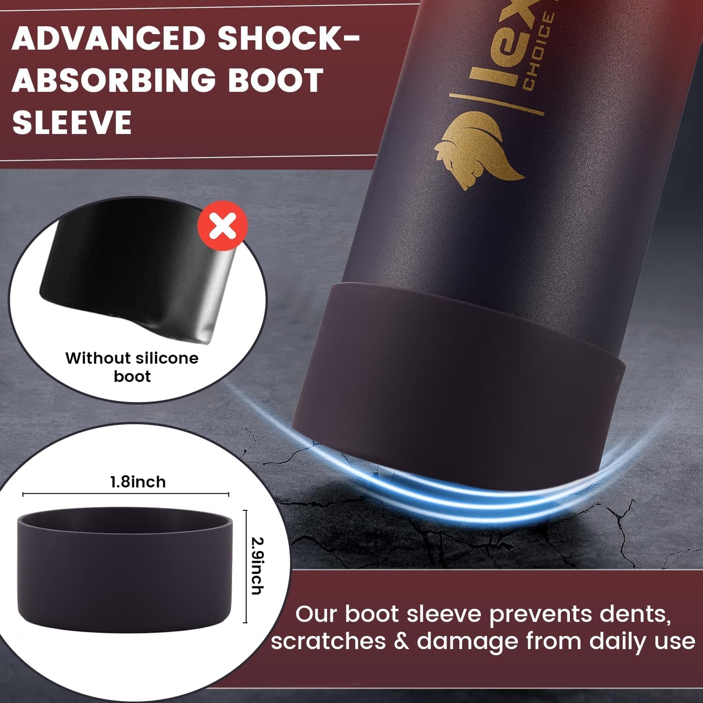 Lexlion 22 Oz Fruit Infuser Water Bottle - Triple Walled Insulated Stainless Steel, Thermal Leaf Infuser, Silicone Sleeve, 3 Leakproof Lids, Metal Mug Gallon