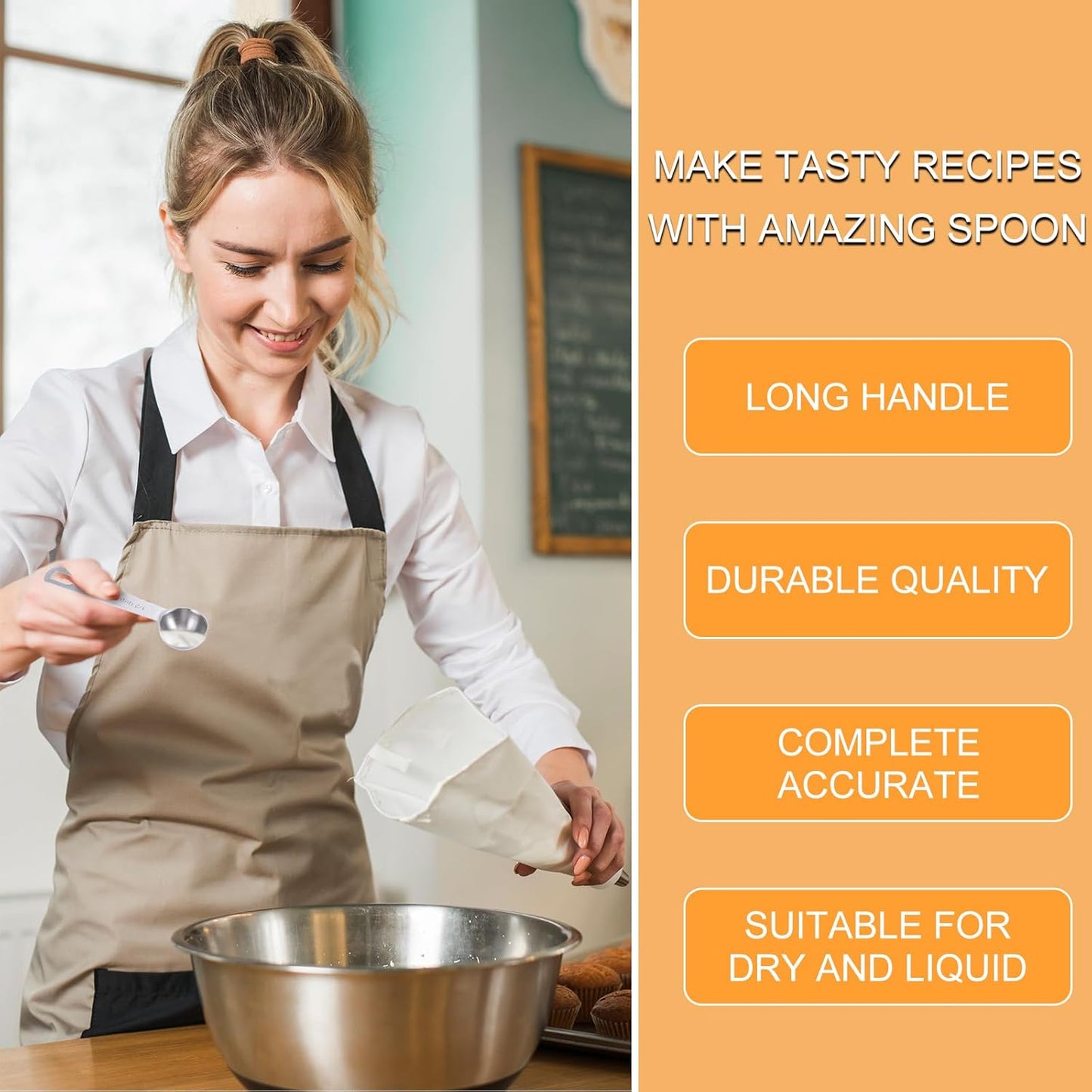 2 PCS Measuring Spoons Tablespoon Measuring Spoon 1/2 Tbsp (1 1/2 tsp | 7.5 ml |7.5 cc| 0.25 oz) Mini Spoons Stainless Steel Measuring Spoons for Kitchen Cooking Spoon(Silver)