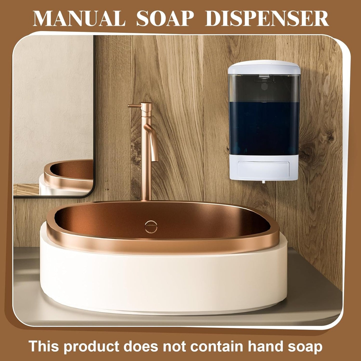 Hushee 6 Pcs Plastic Wall Mounted Soap Dispenser Commercial Manual Soap Dispenser Containers for Kitchen Shower Hotel