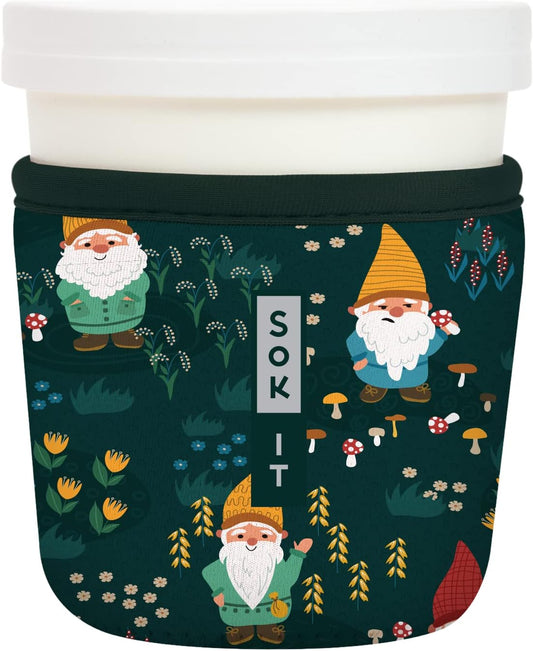 Sok It IceCreamSok Insulated Neoprene Cover (Rollin' with my Gnomies, Tapered Ice Cream Pints)