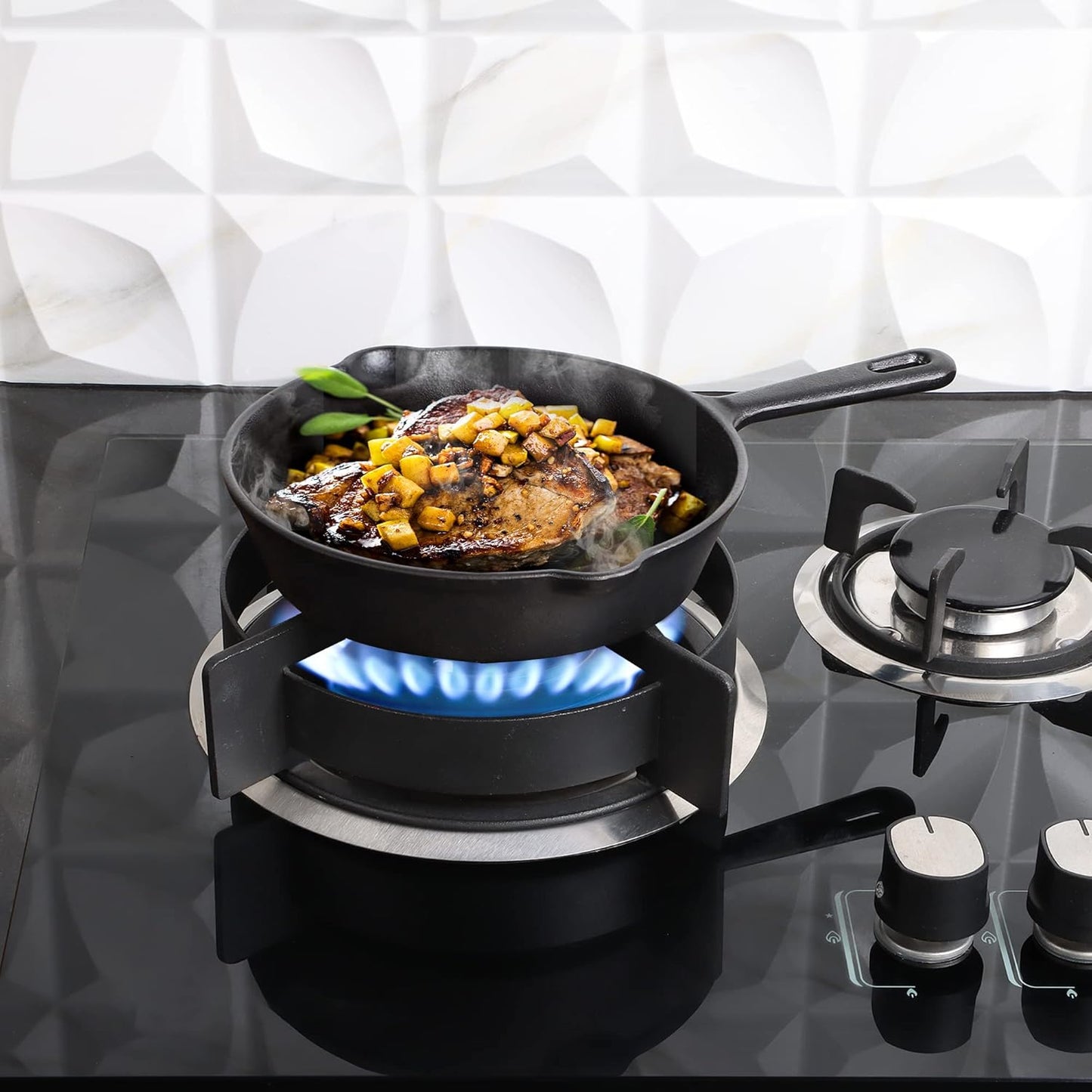 Utopia Kitchen Cast Iron Frying Pan 8 Inch, Cast Iron Chefs Pan, Pre Seasoned Skillet, Safe Grill Cookware for Indoor & Outdoor Use, Black