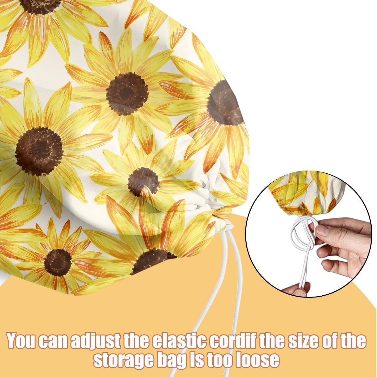 2 Pcs Bee Plastic Bag Holder, Sunflower Grocery Bag Holder Plastic Storage bag, Large Washable Grocery Bags Storage Dispenser for Home Kitchen Pantry Decor, Flower Gifts for Women Mom Grandma