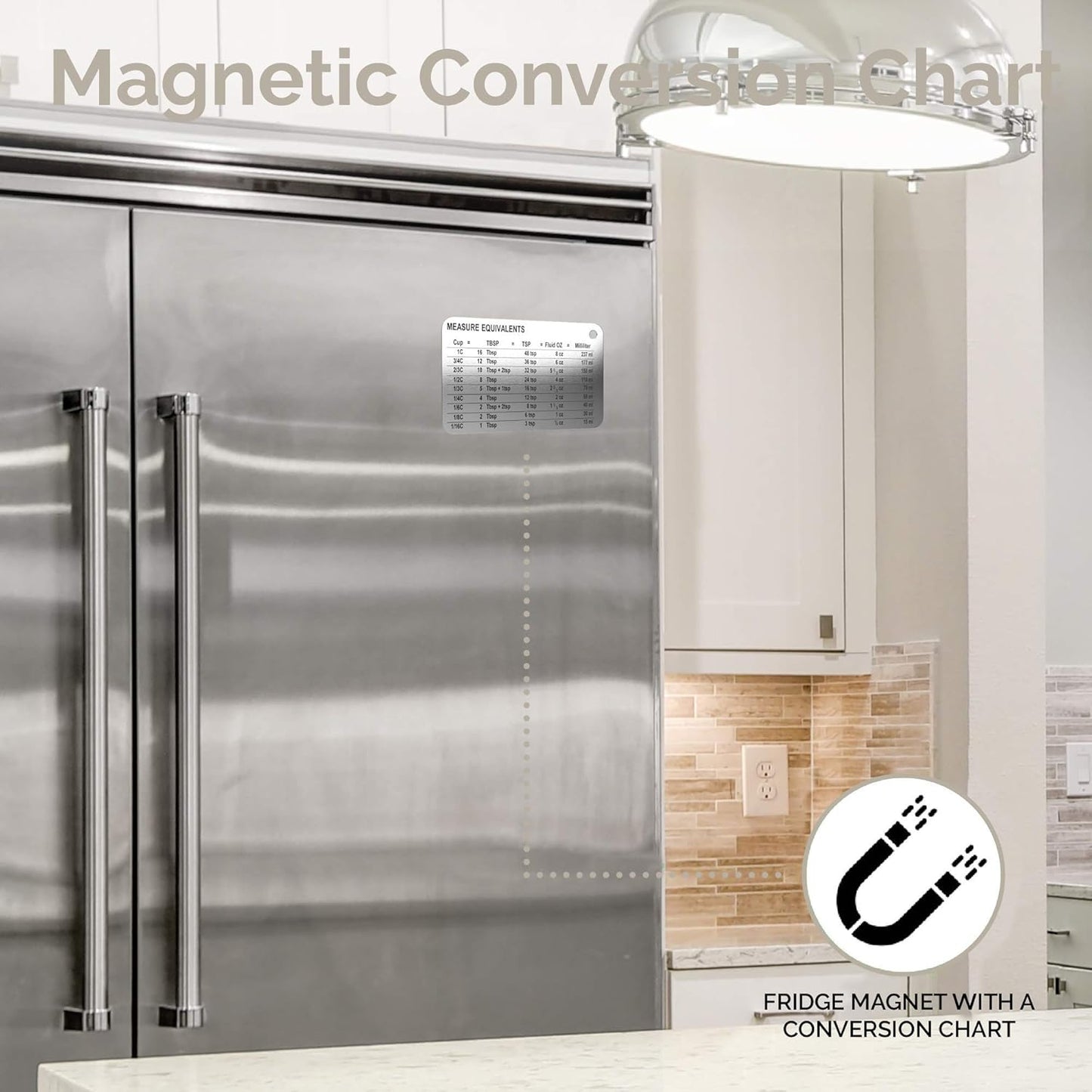 22-Piece Stainless Steel Measuring Cups and Spoons Set, Tad Dash Pinch Smidgen Drop Mini Measuring Spoons, Measuring Stick Leveler, Measurement Conversion Chart Fridge Magnet, (Charcoal)