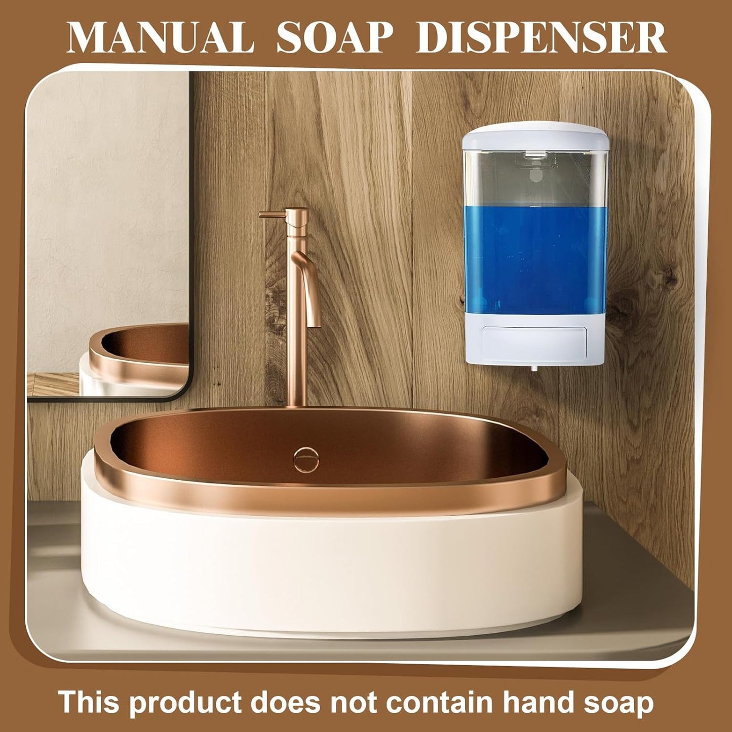 Hushee 2 Pcs Commercial Soap Dispenser Wall Mounted Manual Soap Dispenser Containers Bathroom Plastic Hand Wash Wall Containers for Kitchen Hotel Liquid