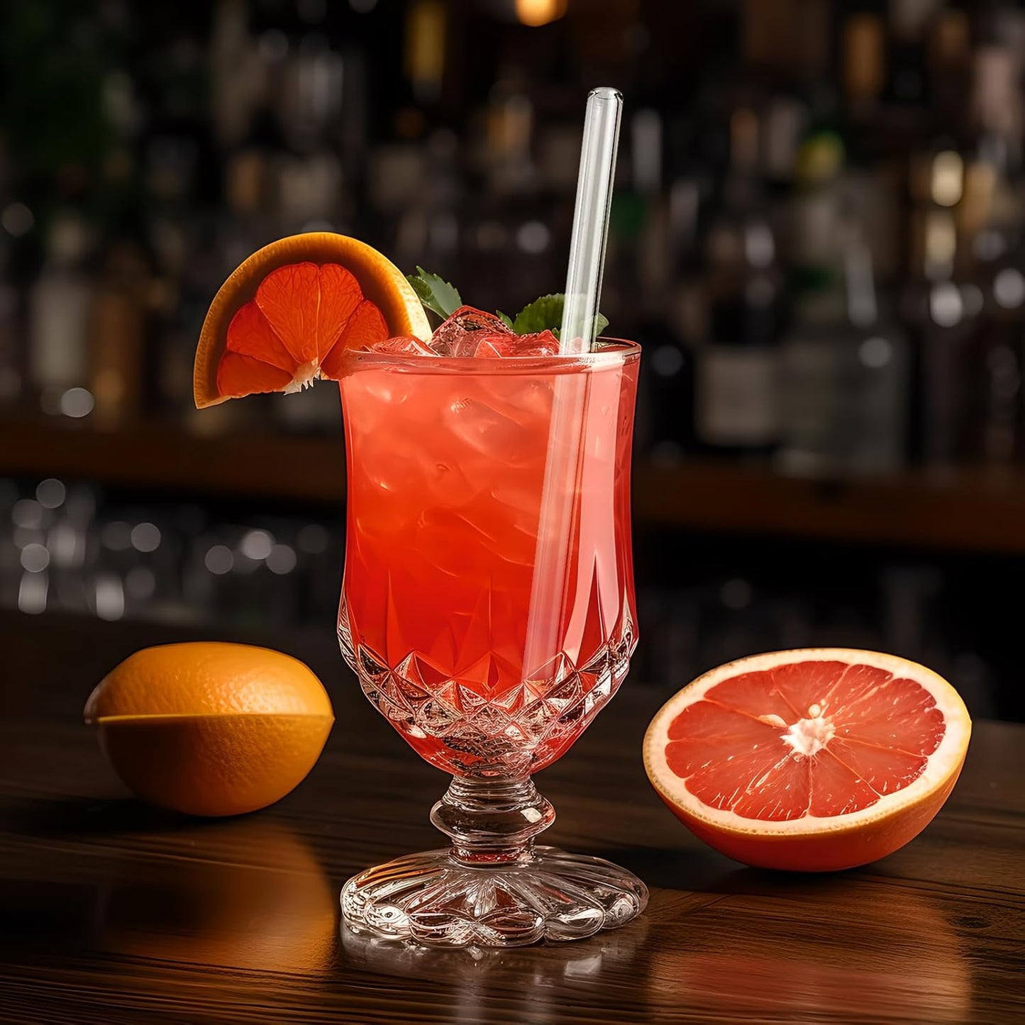 22 PCS Reusable Glass Straws - 6 Straight & 6 Bent Straws (8.5''x0.4") with 4 Cleaning Brushes & 6 Silicone Straw Covers