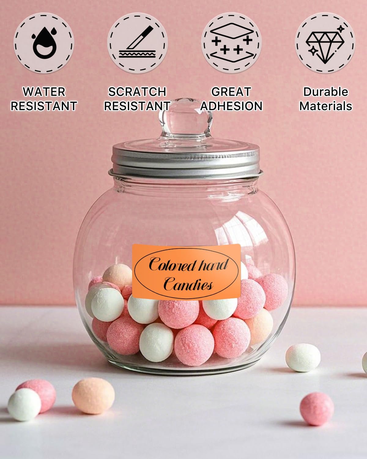 iEager 2x1 Inch Thermal Labels, Orange Rectangle Thermal Printer Stickers, Durable Shipping Label Printer Sticker for Barcode, Name, Address, 1000 Labels/Roll