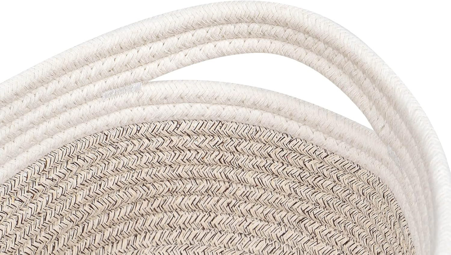 CubesLand Baskets for Shelves Storage,Cube Shelf Closet Storage Bins Set 2,Long-lasting &Skin-friendly Toy Basket Bin,Stylish Room Decor Basket,Woven Off White/Light Brown