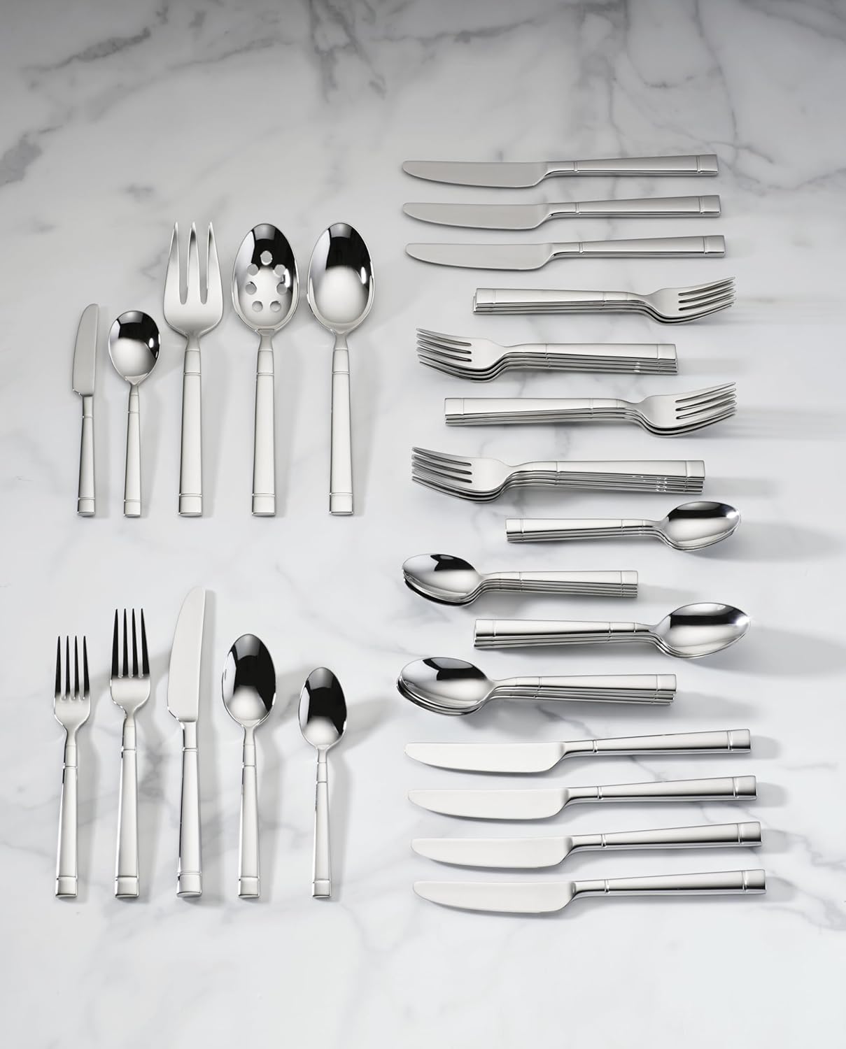 Kate Spade New York Fair Harbor Flatware Set, 18/10 Stainless Steel, 45-Piece