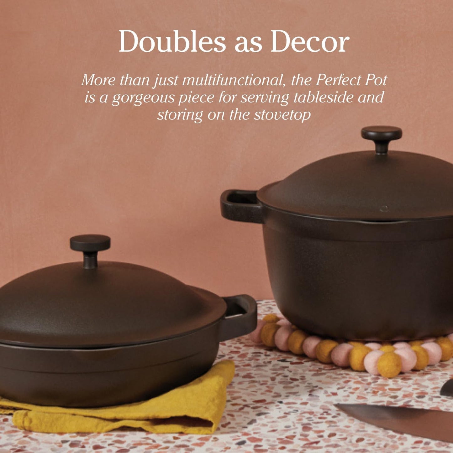 Our Place Perfect Pot -Mini 2.5Qt Nonstick Ceramic Sauce Pan with Lid | Versatile Cookware for Stovetop and Oven | Steam, Bake, Braise, Roast | PTFE & PFOA-Free | Toxin-Free, Easy to Clean | Blue Salt