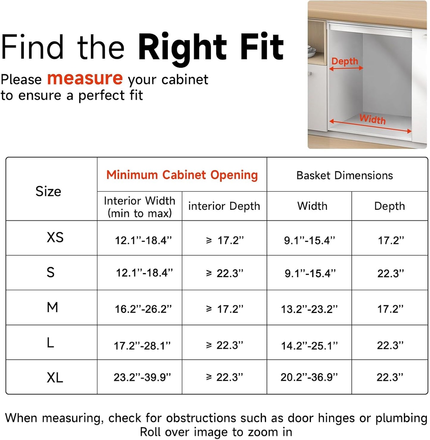 1Pack Expandable Pull Out Cabinet Organizer, Slide Out Drawers for Kitchen Cabinets, Heavy Duty Drawer Slides for Home Kitchen Pantry Cupboard Pots Pans, Adjustable Width 17.1"~28.1" W x 22.5''D