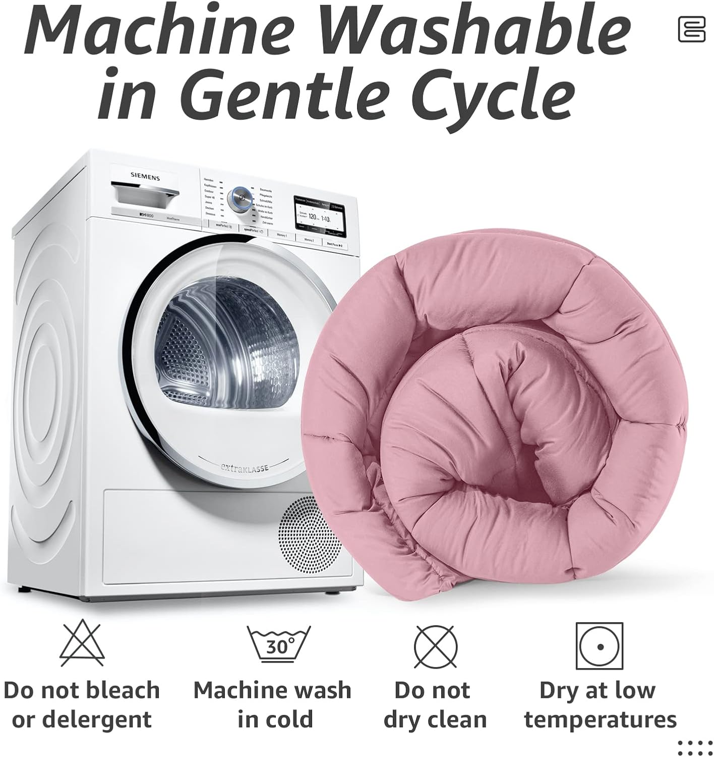 HYLEORY All Season King Size Bed Comforter - Cooling Down Alternative Quilted Duvet Insert with Corner Tabs - Winter Warm - Machine Washable - Pink