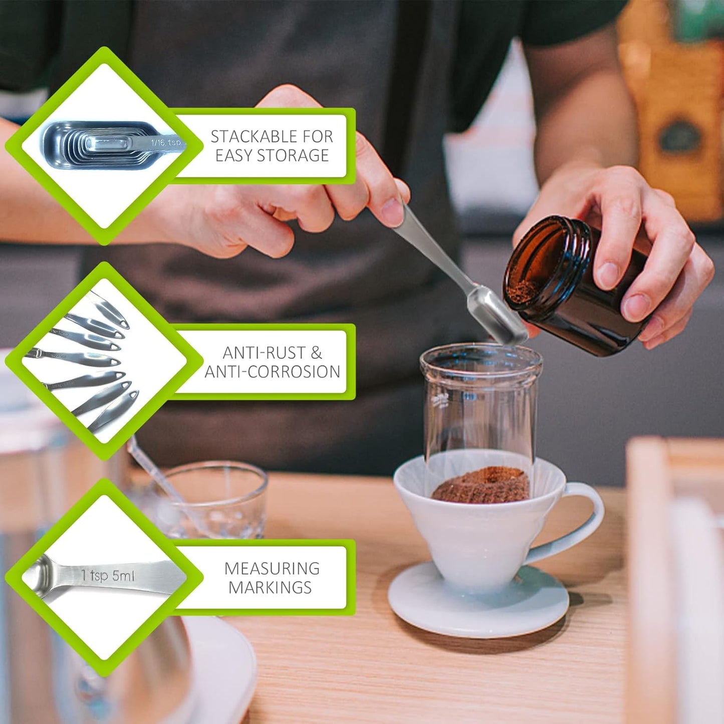 2PCS 1/2Tablespoon (1.5tsp, 7.5ml) Single Measuring Spoon, Individual Stainless Steel Long Handle Measure Teaspoon Only