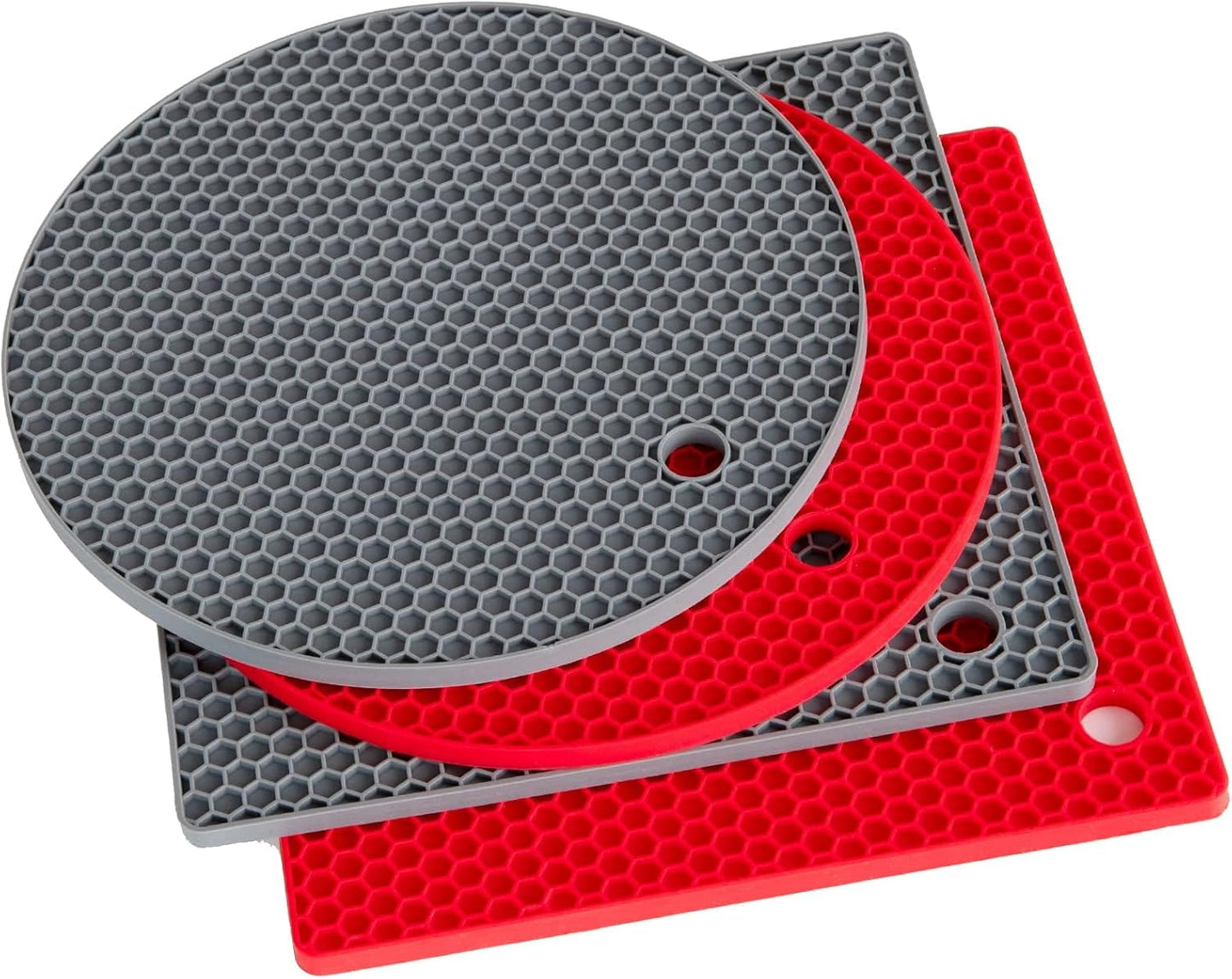 Joyhalo Trivets for Hot Dishes - Hot Pads for Kitchen, Silicone Pot Holders for Hot Pots and Pans, Silicone Mats for Kitchen Countertops, Table, Flexible Easy to Wash and Dry