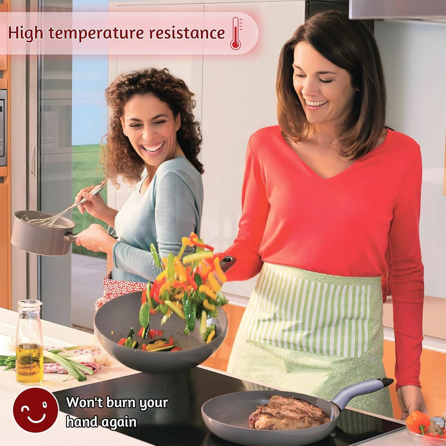 Upgraded Silicone Pan Handle Sleeve - Heat-Resistant&Non-Slip Cast Iron Handle Cover for Pots and Pans - Multipurpose Kitchen Protection(2pcs Small)