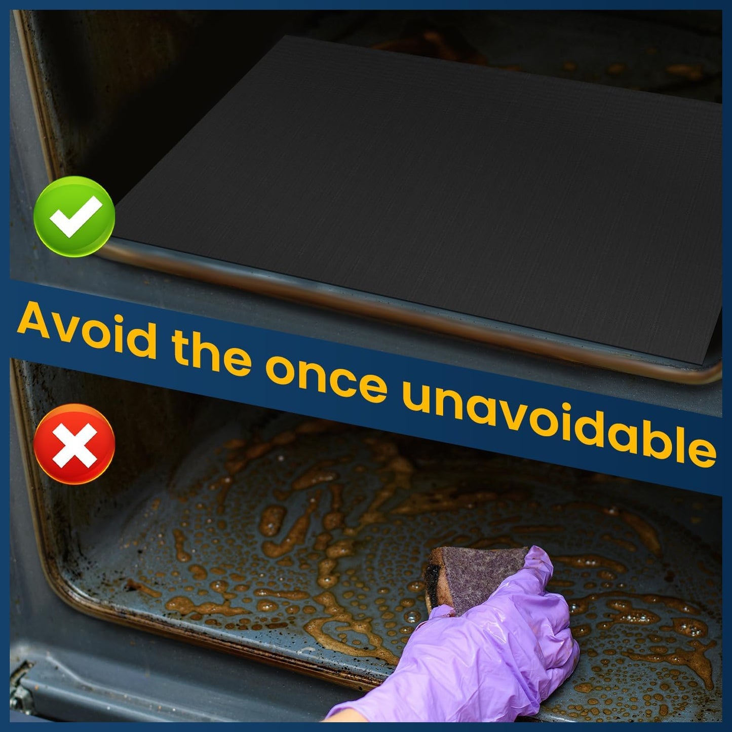 16 X75 Inch Oven Liner for Bottom of Oven, Reusable and Thick Heavy Duty Non Stick Teflon Oven Mats Cut to Custom Fit Electric, Gas, Toaster, Convection, Microwave and Grills