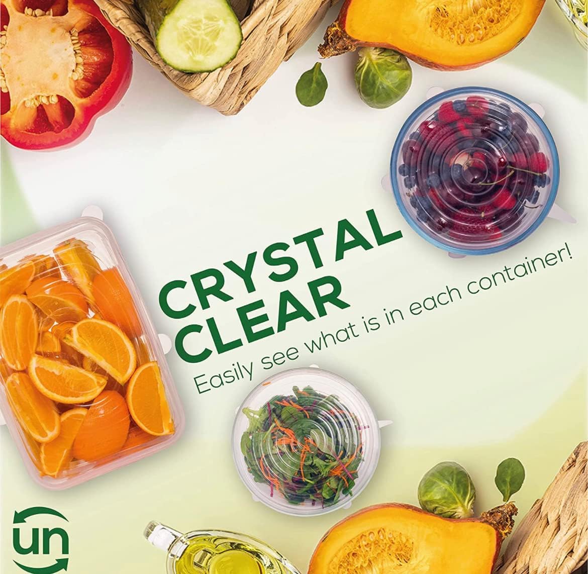 unwasted Reusable Silicone Lids (X-Large) – Upgrade Your Kitchen Gadgets with Our Covers for Food Storage – Reusable Stretch Lids and Food Covers for Containers Up to 11” (Pack of 2)