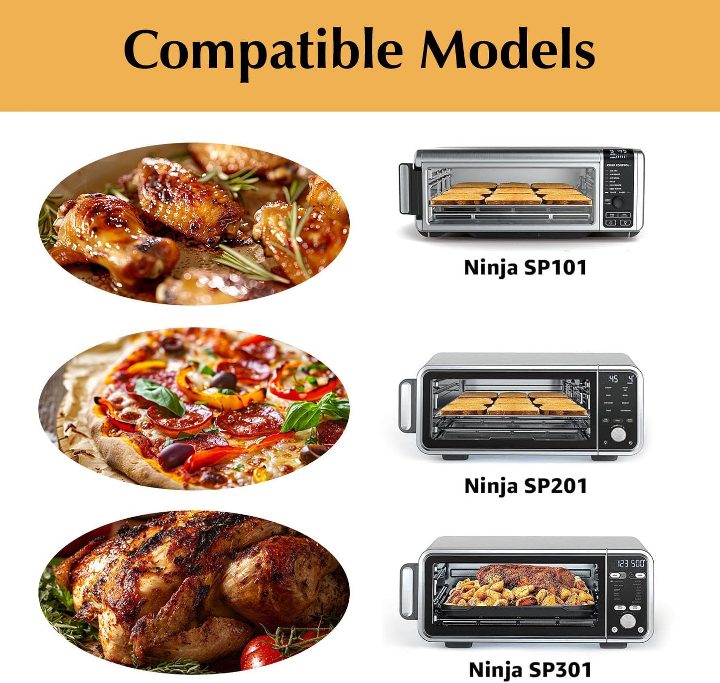 12-inch Air Fryer Parchment Paper Liners - 100 Pcs Non-Stick Unbleached Pre-Cut Squares for Ninja SP101 SP151 SP351 SP201 SP301, Safe & Disposable Air Fryer Sheets