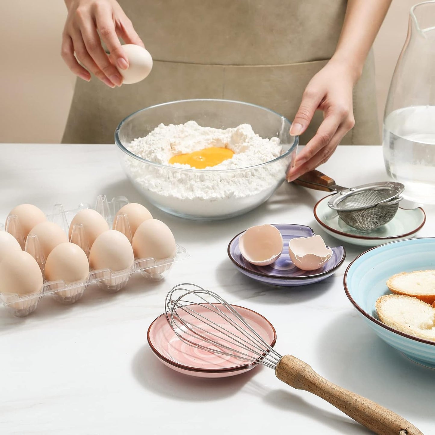 Selamica Ceramic Spoon Rest for Stove Top, 4.6 Inch Cooking Spoon Holder for Kitchen Counter, Stackable Utensil Rest Holder for Spatula Ladles Tong Coffee Spoon, Set of 4, Gradient Color